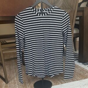 lululemon athletica Black and White Striped Long Sleeve Top